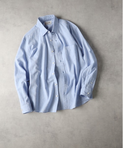 BACK NUMBER（バックナンバー）の「【BACK NUMBER】綿麻レギュラーシャツ（シャツ/ブラウス・メンズ・ブラウン/ベージュ/ネイビー/サックスブルー/オフホワイト/ダークグレー・S/XL/L/M）」の8枚目の写真