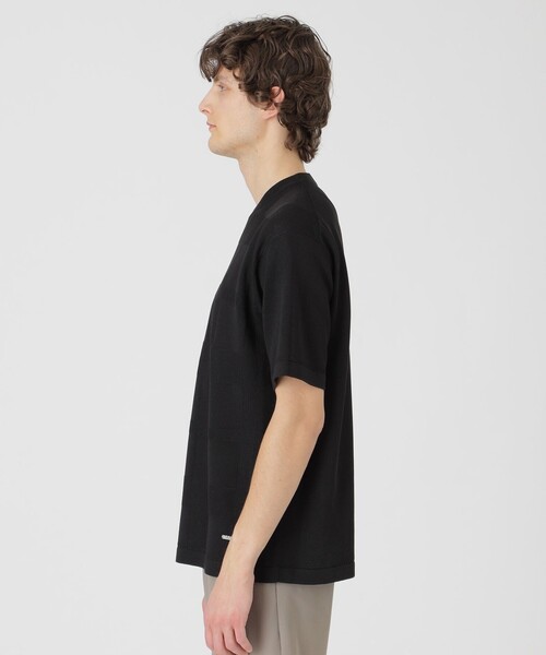 BLACK LABEL CRESTBRIDGE(ブラックレーベル・クレストブリッジ)の「ハイツイストシャドーチェックニットTシャツ(Tシャツ/カットソー・メンズ・レッド系その他/ネイビー/ブラック・M/L)」の5枚目の写真