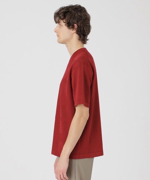 BLACK LABEL CRESTBRIDGE(ブラックレーベル・クレストブリッジ)の「ハイツイストシャドーチェックニットTシャツ(Tシャツ/カットソー・メンズ・レッド系その他/ネイビー/ブラック・M/L)」の10枚目の写真