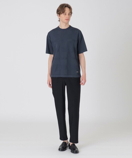 BLACK LABEL CRESTBRIDGE(ブラックレーベル・クレストブリッジ)の「ハイツイストシャドーチェックニットTシャツ(Tシャツ/カットソー・メンズ・レッド系その他/ネイビー/ブラック・M/L)」の14枚目の写真