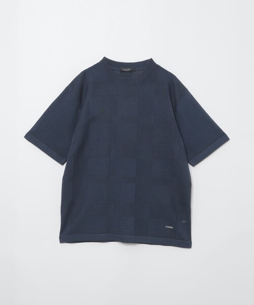BLACK LABEL CRESTBRIDGE(ブラックレーベル・クレストブリッジ)の「ハイツイストシャドーチェックニットTシャツ(Tシャツ/カットソー・メンズ・レッド系その他/ネイビー/ブラック・M/L)」の18枚目の写真