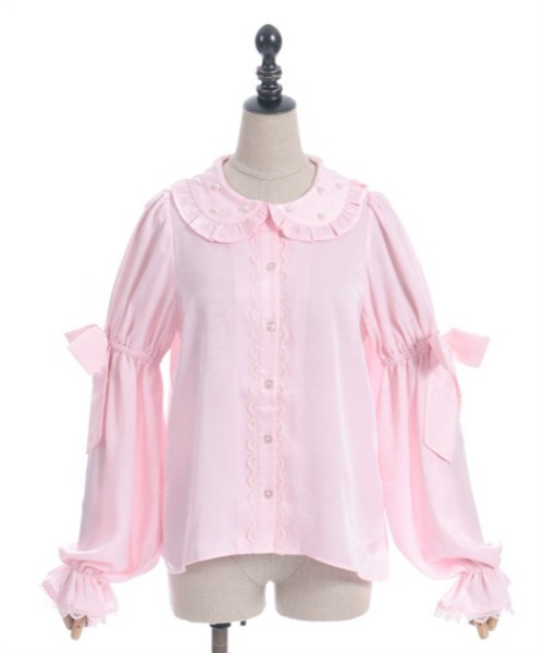 Chalmiere（シャルミエール）の「長袖ヴィンテージサテンブラウス