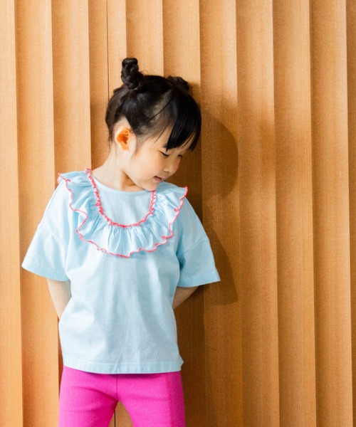 LOWRYS FARM(ローリーズファーム)の「2WAYフリルプルオーバー 450506(Tシャツ/カットソー・キッズ・ブラック/アイボリー/ピンク/ブルー・130cm/150cm/110cm/140cm/120cm)」の3枚目の写真