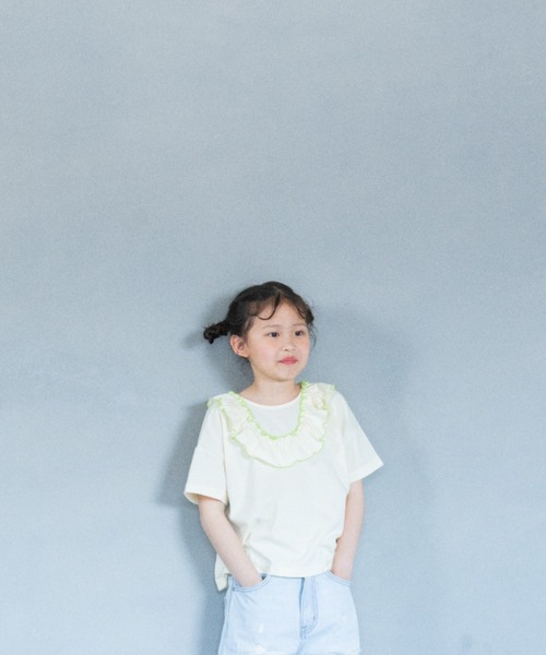 LOWRYS FARM(ローリーズファーム)の「2WAYフリルプルオーバー 450506(Tシャツ/カットソー・キッズ・ブラック/アイボリー/ピンク/ブルー・130cm/150cm/110cm/140cm/120cm)」の13枚目の写真