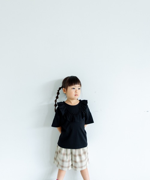 LOWRYS FARM(ローリーズファーム)の「2WAYフリルプルオーバー 450506(Tシャツ/カットソー・キッズ・ブラック/アイボリー/ピンク/ブルー・130cm/150cm/110cm/140cm/120cm)」の7枚目の写真