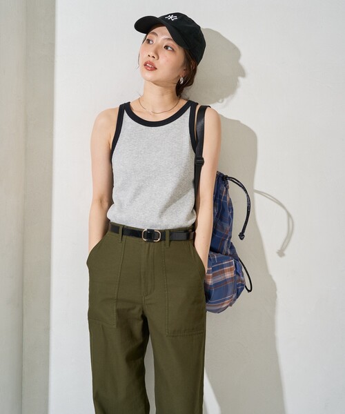 FREAK'S STORE（フリークスストア）の「限定展開　リンガ－ リブ タンクトップ（タンクトップ・レディース・グレー/ナチュラル/ブラック/ブラウン/その他13・ﾌﾘ-）」の3枚目の写真