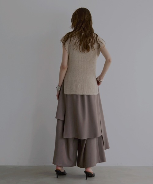 MIELI INVARIANT（ミエリインヴァリアント）の「Wrap Layer Asymmetry Pants（その他パンツ・レディース・ブラック/ブラウン系/ベージュ系・SMALL/MEDIUM）」の12枚目の写真