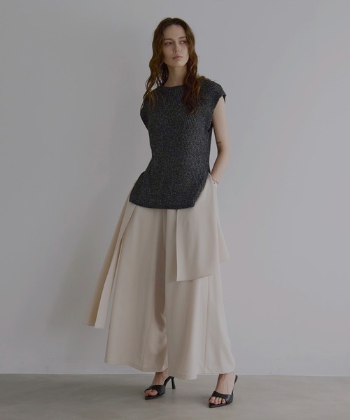 MIELI INVARIANT（ミエリインヴァリアント）の「Wrap Layer Asymmetry Pants（その他パンツ・レディース・ブラック/ブラウン系/ベージュ系・SMALL/MEDIUM）」の17枚目の写真