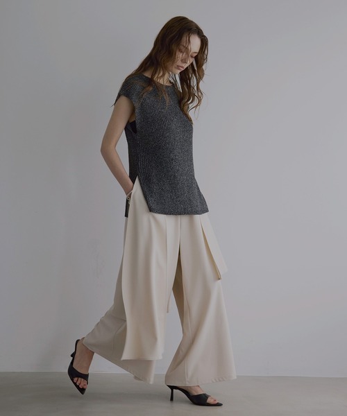 MIELI INVARIANT（ミエリインヴァリアント）の「Wrap Layer Asymmetry Pants（その他パンツ・レディース・ブラック/ブラウン系/ベージュ系・SMALL/MEDIUM）」の18枚目の写真