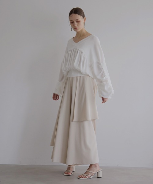 MIELI INVARIANT（ミエリインヴァリアント）の「Wrap Layer Asymmetry Pants（その他パンツ・レディース・ブラック/ブラウン系/ベージュ系・SMALL/MEDIUM）」の20枚目の写真