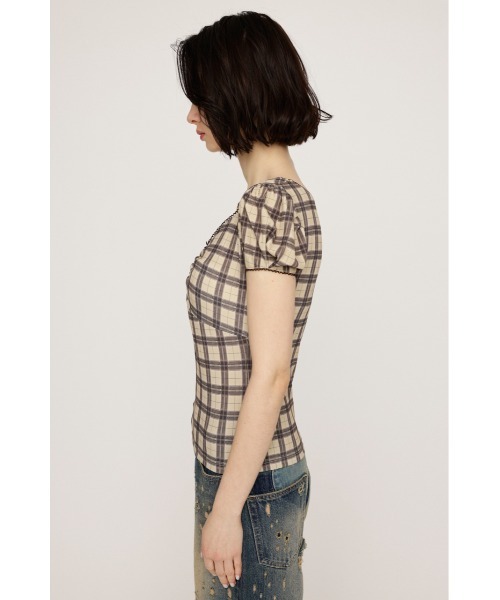 週末値下げ⭐︎SLY 新品　完売品　チェック柄　パフスリーブ　トップス SLY 新品 完売品 チェック柄 パフスリーブ トップス - メルカリ