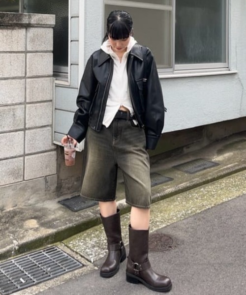 SLY（スライ）の「【ZOZO限定再入荷】TRACY WIDE HALF PT-BE トレイシー ワイド ハーフパンツ ビーイー（デニムパンツ・レディース・ブルー/ブラック・1/0）」の22枚目の写真