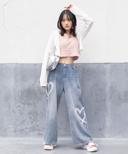 repipi armario（レピピ アルマリオ）の「ハートシシュウショートキャミ（キャミソール・キッズ・レッド系その他/ブラック/オレンジ系その他・MEDIUM/SMALL/LARGE）」の9枚目の写真