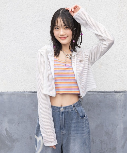 repipi armario（レピピ アルマリオ）の「ハートシシュウショートキャミ（キャミソール・キッズ・レッド系その他/ブラック/オレンジ系その他・MEDIUM/SMALL/LARGE）」の11枚目の写真