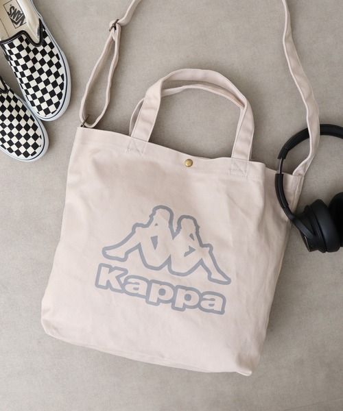 Kappa(カッパ)の「kappa ポイントプリント2WAYトートバッグ(トートバッグ・メンズ・ミント/ラベンダー/アイボリー・FREE)」の2枚目の写真