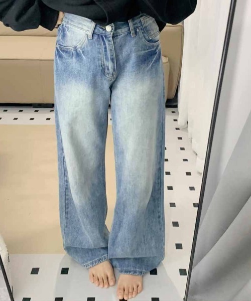 shoppinggo(ショッピングゴー)の「デニムパンツ レディース ワイドパンツ(デニムパンツ・レディース・ブルー系その他2/ライトブルー・L/M)」の5枚目の写真