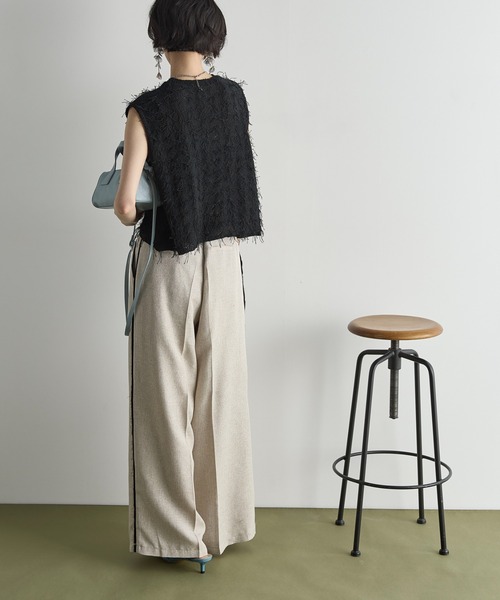 FENDI Jeans ラインストーン フリンジトップ ノースリーブ ラインストーンノースリーブトップス – FACE SANS FARD