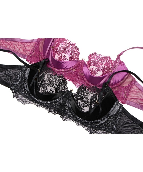 LINGERIEAM(ランジェリアム)の「アイラッシュコード キューティーアップブラ(ブラジャー・レディース・ブラック/ピンク・S/M)」の9枚目の写真