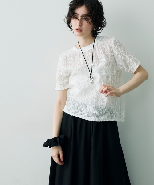 トリーバーチ プルオーバー F ブラウス シャツ ビーズ スパンコール 総柄 nsjbb713_01.jpg