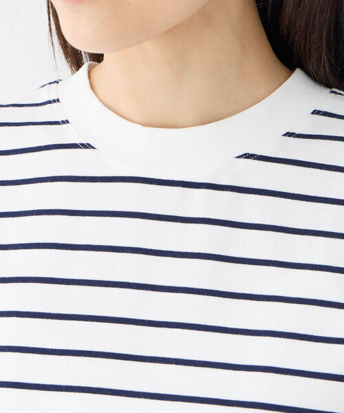 Petit Honfleur(プチオンフルール)の「2025年春夏【接触冷感・UVカット】オーガニックコットンボーダーTシャツ(Tシャツ/カットソー・レディース・イエロー/ネイビー/ホワイト・M/L)」の22枚目の写真
