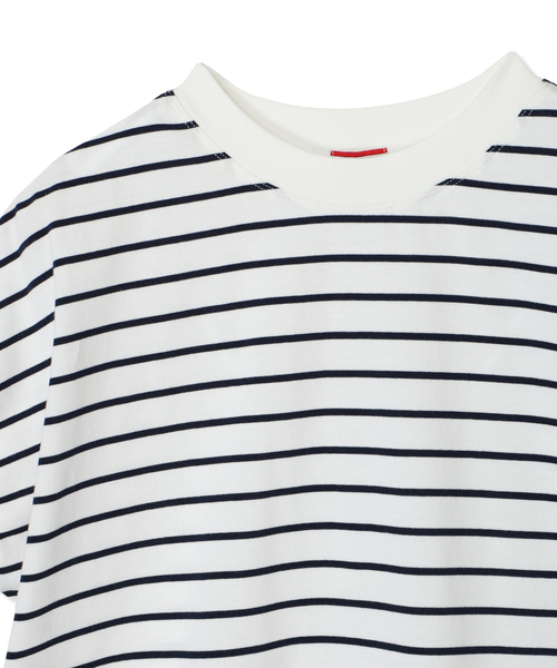 Petit Honfleur(プチオンフルール)の「2025年春夏【接触冷感・UVカット】オーガニックコットンボーダーTシャツ(Tシャツ/カットソー・レディース・イエロー/ネイビー/ホワイト・M/L)」の9枚目の写真