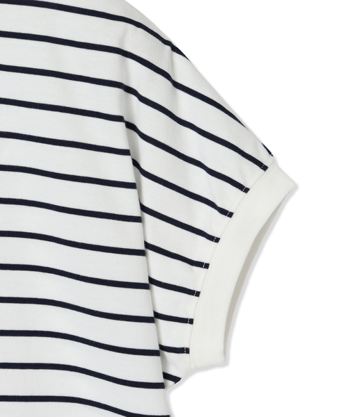 Petit Honfleur(プチオンフルール)の「2025年春夏【接触冷感・UVカット】オーガニックコットンボーダーTシャツ(Tシャツ/カットソー・レディース・イエロー/ネイビー/ホワイト・M/L)」の8枚目の写真