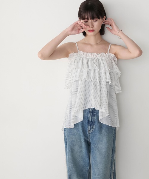 forksy.(フォルクシー)の「【forksy.】3way ギャザー フリル シアーブラウス(シャツ/ブラウス・レディース・ホワイト系その他/ブラック/ブラック系その他・FREE)」の2枚目の写真