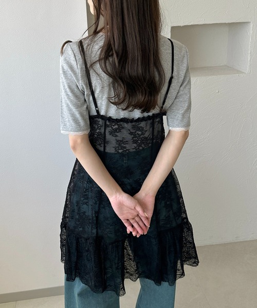 apres jour clair（アプレジュールクレア）の「【apres jour clair】レースフリルキャミチュニック【4周年記念アイテム】（チュニック・レディース・オフホワイト/ブラック・X-LARGE/フリー）」の16枚目の写真