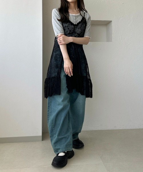 apres jour clair（アプレジュールクレア）の「【apres jour clair】レースフリルキャミチュニック【4周年記念アイテム】（チュニック・レディース・オフホワイト/ブラック・X-LARGE/フリー）」の17枚目の写真