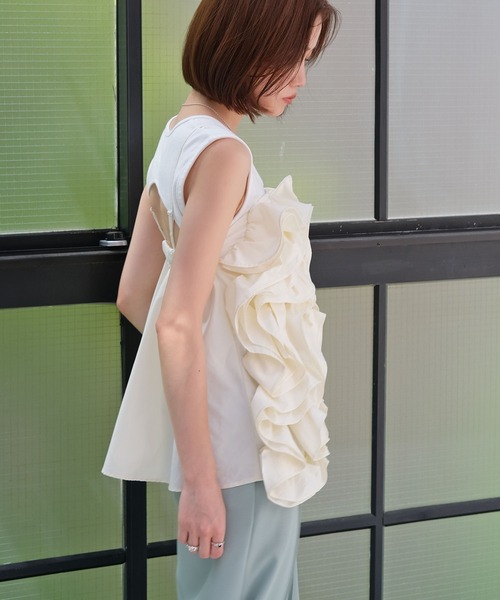 AKTE（アクテ）の「フリルティアードブラウス（シャツ/ブラウス・レディース・ブラック/アイボリー・FREE）」の17枚目の写真