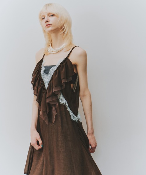 ラベルエチュード　フリルドレス/ワンピース　クリニング済み ラベルエチュード フリルドレス/ワンピース クリニング済み ラベル