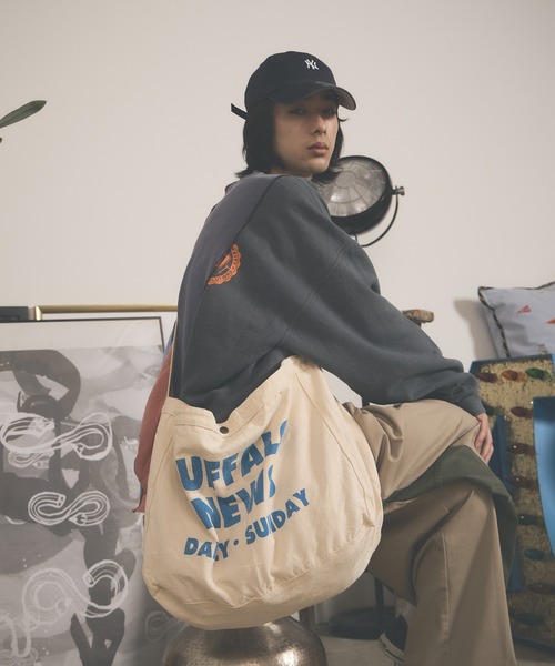 ALL RUNS(オールランズ)の「Canvas News Paper Bag(トートバッグ・メンズ・E/B・FREE)」の2枚目の写真