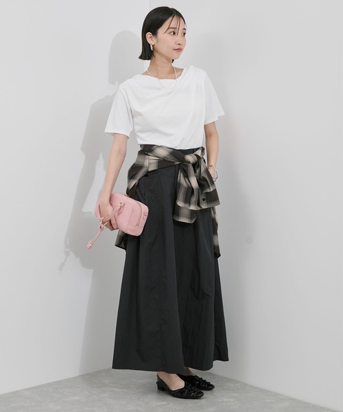 VIS(ビス)の「半袖ドレープカットソー/WEB限定カラー(Tシャツ/カットソー・レディース・オフホワイト/ブラック/ピンク/ブラック系その他/ライトグレー/キナリ/グリーン系その他2・FREE)」の12枚目の写真