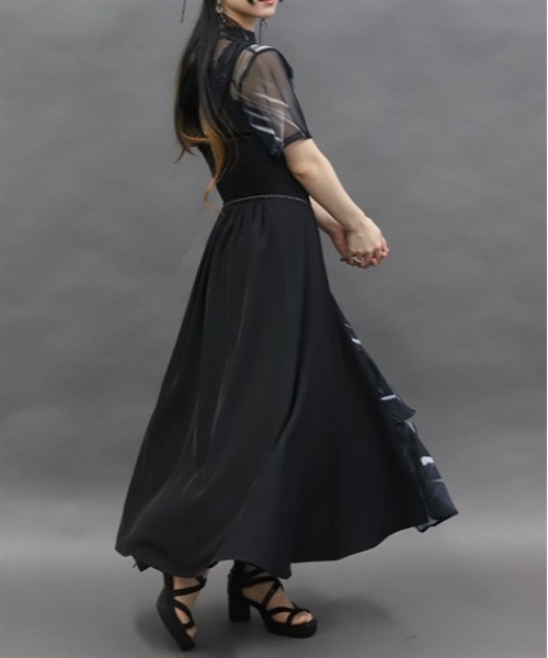 axes femme POETIQUE(アクシーズファムポエティック)の「フリル切り替えジャンスカ(ジャンパースカート・レディース・ワイン/ブラック/ブルー・MEDIUM)」の14枚目の写真