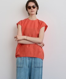 極美品✨ハウスオブロータス ボウタイ ブラウス オレンジ 光沢 長袖 M 極美品✨ハウスオブロータス ボウタイ ブラウス オレンジ 光沢