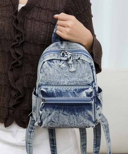 セール】ウォッシュ デニム ミニリュック ボディバッグ（バックパック