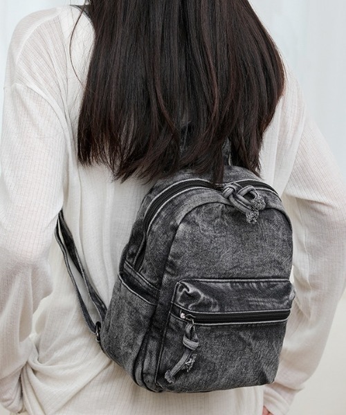 美品４５R、バックパック、デニム、希少、再びダックのポッポリュック、インディゴ セール】ウォッシュ デニム ミニリュック ボディバッグ（バック