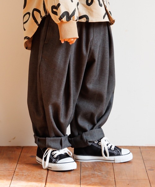 MAKE YOUR DAY（メイクユアデイ）の「無地タックバルーンパンツ■80～140cm（その他パンツ・キッズ・グレー/ダークグリーン/ワインレッド/ベージュ・130/80/90/100/110/120/140）」の17枚目の写真