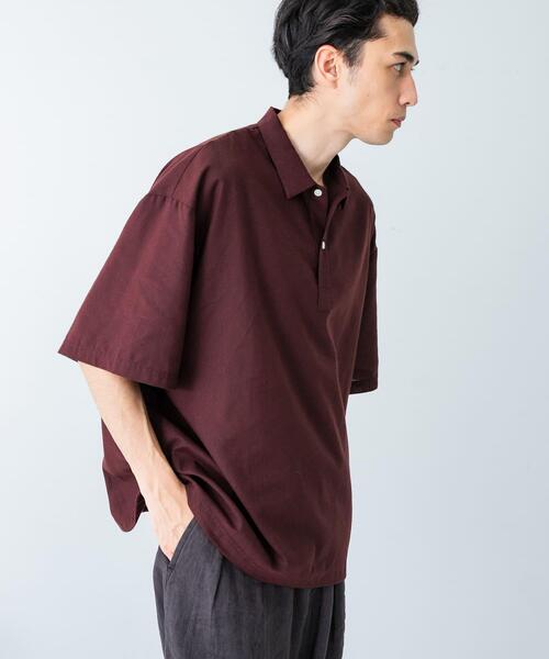 URBAN RESEARCH（アーバンリサーチ）の「『UR TECH DRYLUXE』高機能リネンポロシャツ（ポロシャツ・メンズ・バーガンディー/ベージュ/スミクロ・MEDIUM/LARGE）」の16枚目の写真