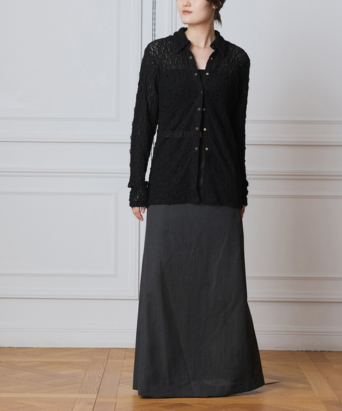 IENA LA BOUCLE（イエナラブークル）の「IENA LA BOUCLE ストレッチレースシャツ（シャツ/ブラウス・レディース・ホワイト/ブラック・FREE）」の3枚目の写真