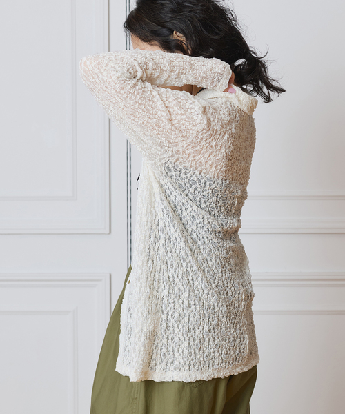 IENA LA BOUCLE（イエナラブークル）の「IENA LA BOUCLE ストレッチレースシャツ（シャツ/ブラウス・レディース・ホワイト/ブラック・FREE）」の12枚目の写真
