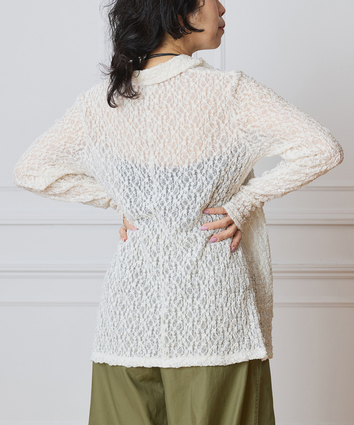 IENA LA BOUCLE（イエナラブークル）の「IENA LA BOUCLE ストレッチレースシャツ（シャツ/ブラウス・レディース・ホワイト/ブラック・FREE）」の13枚目の写真