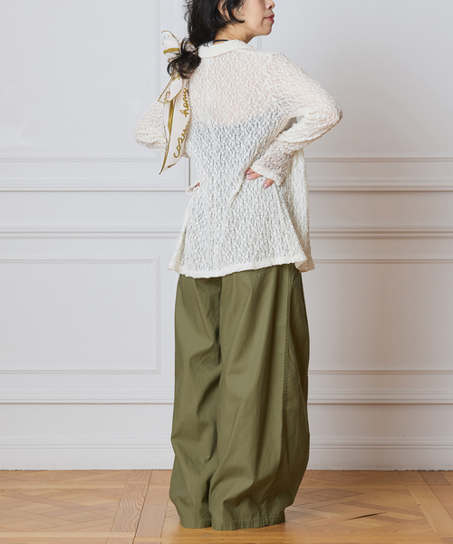 IENA LA BOUCLE（イエナラブークル）の「IENA LA BOUCLE ストレッチレースシャツ（シャツ/ブラウス・レディース・ホワイト/ブラック・FREE）」の17枚目の写真