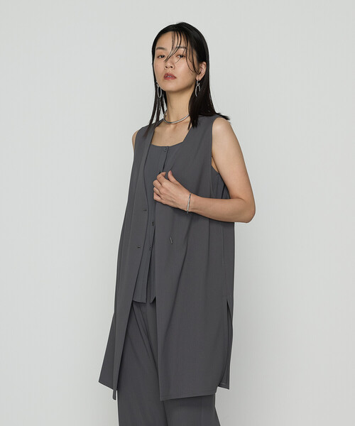 COMME CA(コムサ)の「【セットアップ対応】ストレッチカラミ ジレ(ベスト・レディース・グレイッシュベージュ/グレー/チャコールグレー・9号)」の18枚目の写真