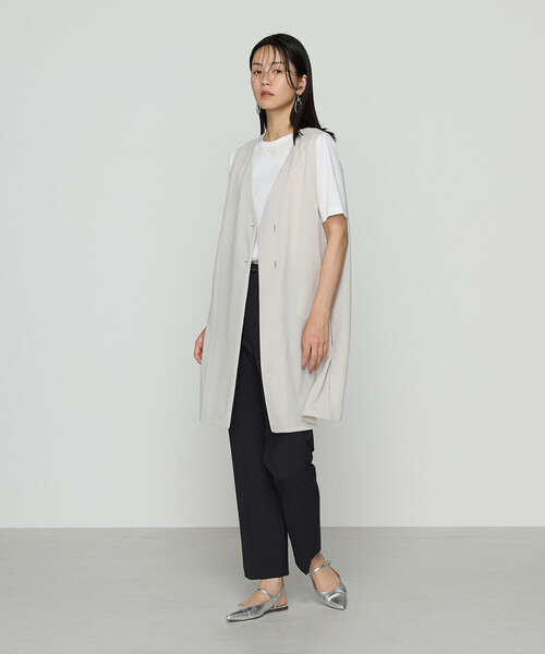 COMME CA(コムサ)の「【セットアップ対応】ストレッチカラミ ジレ(ベスト・レディース・グレイッシュベージュ/グレー/チャコールグレー・9号)」の10枚目の写真