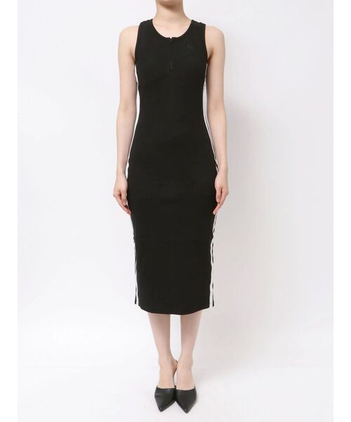 GYDA(ジェイダ)の「【WEB限定】【TINY低身長さん向け】フロントZIP LONGテレコワンピース(ワンピース・レディース・ライトグレー/ブラック・FREE)」の9枚目の写真
