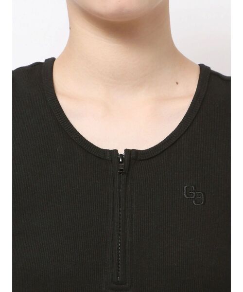 GYDA(ジェイダ)の「【WEB限定】【TINY低身長さん向け】フロントZIP LONGテレコワンピース(ワンピース・レディース・ライトグレー/ブラック・FREE)」の12枚目の写真