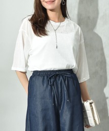 INTERPLANET | シアーベロア5分袖プルオーバー(Tシャツ/カットソー)