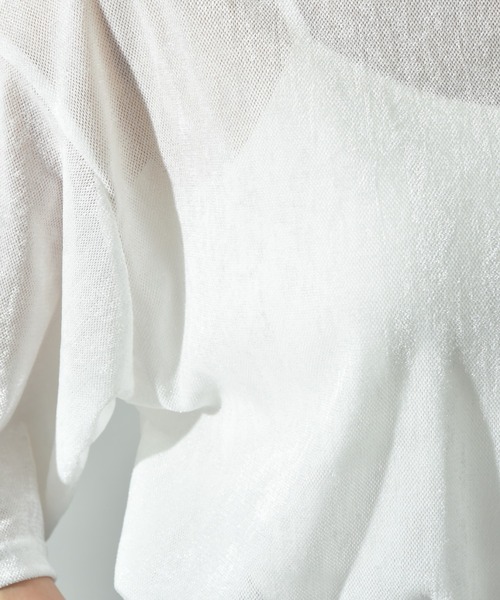 INTERPLANET（インタープラネット）の「シアーベロア５分袖プルオーバー（Tシャツ/カットソー・レディース・ブラック/オフホワイト/ブラウン・FREE）」の12枚目の写真