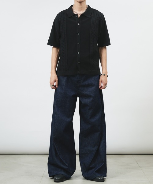 CABLE LINE KNIT SHIRT/ケーブルラインニットシャツ（シャツ